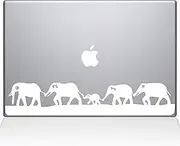 The Decal Guru Elephant March MacBook Decal Vinyl Sticker - 13" MacBook Air - White (0152-MAC-13A-W)