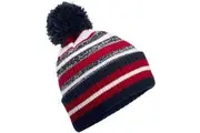 Beechfield Multi-Sport Fan Pom Pom Beanie (French Navy/Classic Red/White) (One Size)