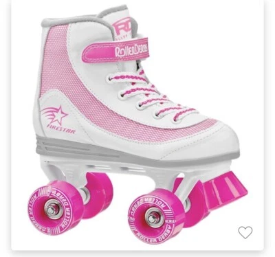 Roller Derby FireStar Youth Girl's Roller, White/Pink, Size: 3 New Open Box