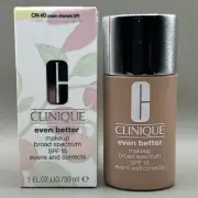 Clinique Even Better Makeup FoundationSPF 15 CN40 Cream Chamois (VF) 1oz. NEW