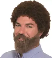 80's Man Wig & Beard Painter Fancy Dress Up Halloween Adult Costume Accessory