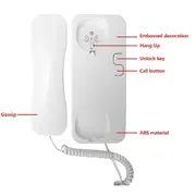 Doorbells 2 Wire Audio Phone Without Outdoor Station Electronic Intercom Apartment Building Door Handset White