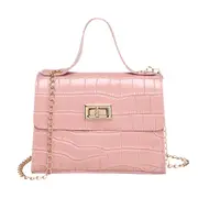 3 Pcs Wholesale Fashion Women PU Bags Leisure Crossbody Bag Crocodile Handbag Shoulder Messenger Chain Lock Small Square Bag