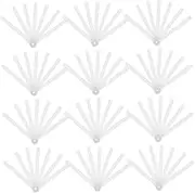 Yardenfun 12pcs Folding Fan Fan Accessories Hand Fan Kit Foldable Fan Ribs Fan Ribs for Crafts Fan Making Supplies Craft Fan Frame Fan Making Frame Fan Frames Plastic White