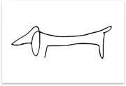 ZZPT Pablo Picasso Wall Art - Dog Canvas Wall Decor - Picasso Print - Dog Home Decor - Unique Wall Art - Minimalist Wall Decor for Living Room Bedroom Office Unframed (12x15in/30x38cm)