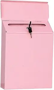 Fonowx Secure Wall-Mounted Locking Mailbox for Home and Office Use, Pink