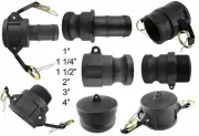 CAMLOCK COUPLING FITTING TYPE A B C D E F IBC TANK, FEMALE, MALE, HOSE TAIL