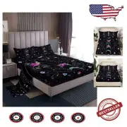Full Size 4-Piece Sun and Moon Sheet Set with Deep Pocket & 500 Thread Count