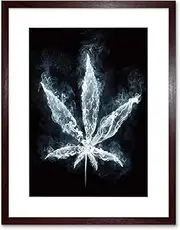 Painting Illustration Cool Weed Marijuana Smoke Leaf Framed Wall Art Print