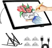 A3 Light Box - Tracing Light Pad with Stand, Stepless Dimmable 3 Levels Brightness Light Board, Ultra-Thin LED Light Pad for Weeding Vinyl, Drawing, Diamond Painting, Sketching