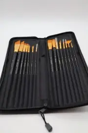 Cubecraft Artist Paint Brush Set for Acrylic Painting 15 Brushes &Travel Case