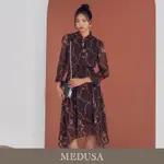 現貨【MEDUSA 曼度莎】復古鎖鏈印花雪紡洋裝（M-XL）｜長洋裝 連身長裙