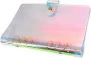 A5 6-Ring Rainbow Binder Cover, Clear Refillable Paper PVC Notebook Cover, Loose Leaf Personal Planner Binder, Pack of 1