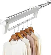 Adjustable Pull Out Hanger Rail Rod,31cm Pull Out Clothes Rail,Extendable Closet Rod For Pants Clothing Storage,Wardrobe Adjustable Clothes Hanger Rail Space Saving, Load 30kg (31cm)
