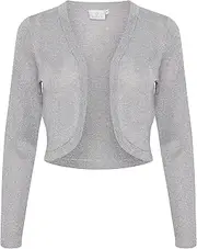 KAFFE Damen Women's Slim Fit Long Sleeves Open Front Rounded Edges Bolero