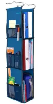 ® 3 Shelf Hanging Locker Organizer for School, Gym, Work, Storage,closet Blue Nu