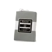 Revive Silver 100% Cotton Jersey Super Soft Fitted Sheet Combo Set King Single 35cm Wall