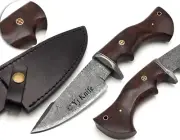 Bush Craft, Skinner Battle Ready, Handmade Damascus Steel 10 Inches With Sheath