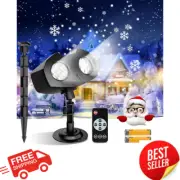 Snowflake Projector Lights Outdoor w/ Remote Control, Christmas Decorations 2024