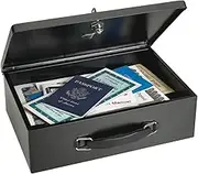 STEELMASTER Industries Fire-Retardant Steel Security Box with Key Lock, Black (2216140BP04)
