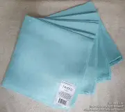 NEW SET OF 4 BENSON MILLS TWEED FABRIC NAPKINS AQUA BLUE COLOR SUMMER TABLE