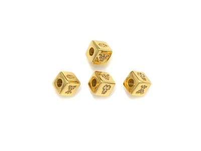 CZ Micro Pave Bee Bear Lip Dice Spacer Beads, Cubic Zirconia Cube Spacer Beads,