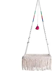 Ceprznvey Pet Hammock Bed,Macrame Wall Mounted Swing Boho Bed Hammock - Hand Woven Tassel Basket Swing Nest for Indoor Small Cats Kittens