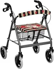 LedBack Heart Cat Walker Accessories for Walkers for Seniors Rollator Seat Cushion Covers Lightweight Walker Cover, Rollator Walker Seat and Backrest Covers for Valentine's Day