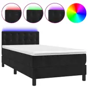 Box Spring Bed with Mattress and LED Home Bed Frame Bed Base Velvet vidaXL
