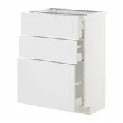 METOD / MAXIMERA base cabinet with 3 drawers, white/Stensund white, 60x37x80 cm