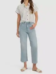 $138 Splendid Women's White Short Sleeve Button-Up Top Size S