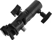 IWOWHERO Umbrella Swivel Holder E Type Flash Stand Bracket for DSLR Cameras Vertical Horizontal Anodized Compatible with Flash and LED Lights