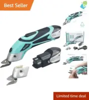 Versatile Cordless Electric Scissors - Dual Battery, Quiet Fabric & Craft Cutter