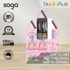SOGA Castle Print Design 10 Cubes Storage DIY Shelves Cupboard Wardrobe