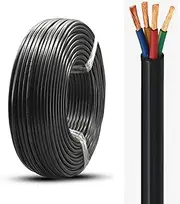 4 Core 0.5-2.5mm² RVV CCC Certification Flexible Power Cable Low Voltage Oxygen-Free Copper PVC Sheath for Industrial Machinery & Electronics(50ft,1mm2)