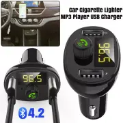 Bluetooth 5.0 FM Transmitter Car Kit Radio Adapter MP3 Player Dual USB Charger