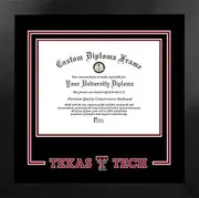 Campus Images NCAA Texas Tech Red Raiders Unisex Spirit Diploma Manhattan Black Frame with Bonus Campus Images Lithograph, Black, One Size