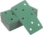 X AUTOHAUX Sandpaper Hook & Loop Sanding Sheets 7.09Inch x 3.74Inch Green 50 Pcs P220 Rectangular Flocking 8 Hole Efficient Grinding and Polishing