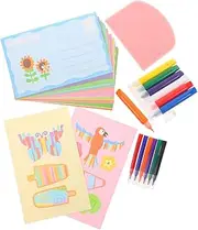 Family Fun Diy Rainbow Scratch Painting Bookmarks Boys and Girls Coloring Set Scratch Pad Stickers