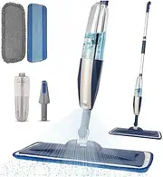 Spray Mop with with Microfibre Pads, Hands-Free Floor Cleaning System, Wet and Dry Use, Blue