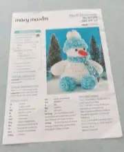 Mary Maxim CROCHET Pattern Leaflet 9.5" PLUSH SNOWMAN #97848N Fast Free US Ship