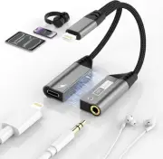 Magnetic Lightning to 3.5mm Audio Jack & Charging Adapter 2-in-1 iphone...