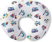 Little Grape Land Nursing Pillow for Breastfeeding, Breathable Breast Feeding Pillow and Positioner with Removable Cover for More Support, Tummy Time and Bottle Feeding Support Pillow, Little Drivers