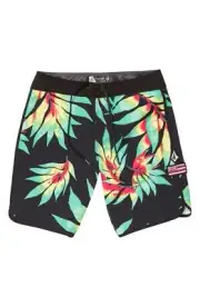 VOLCOM Men's 34 Board Shorts Hawaii Mod Tech Kona Rasta Hawaiian Flag Irie HI