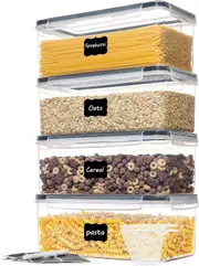 4-Piece Airtight Food Storage Container Set for Kitchen Pantry Organization