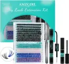 Lash Extension Kit 320Pcs - DIY Individual Clusters, Bond, Seal, Remover for Col