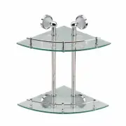 Corner Glass Shelf Dual Tiers Wall Mount Storage Holder | Renovator's Supply