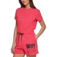 在飛比找Yahoo!奇摩拍賣優惠-DKNY 桃紅 粉色 收腰水洗毛圈連身衣 598元