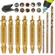 9-Pieces Screw Extractor Set, #4341HSS Ez Out Bolt Kit & #6542...
