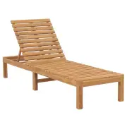1/2x Solid Wood Teak Sun Lounger Outdoor Garden Day Bed Chaise Lounge vidaXL